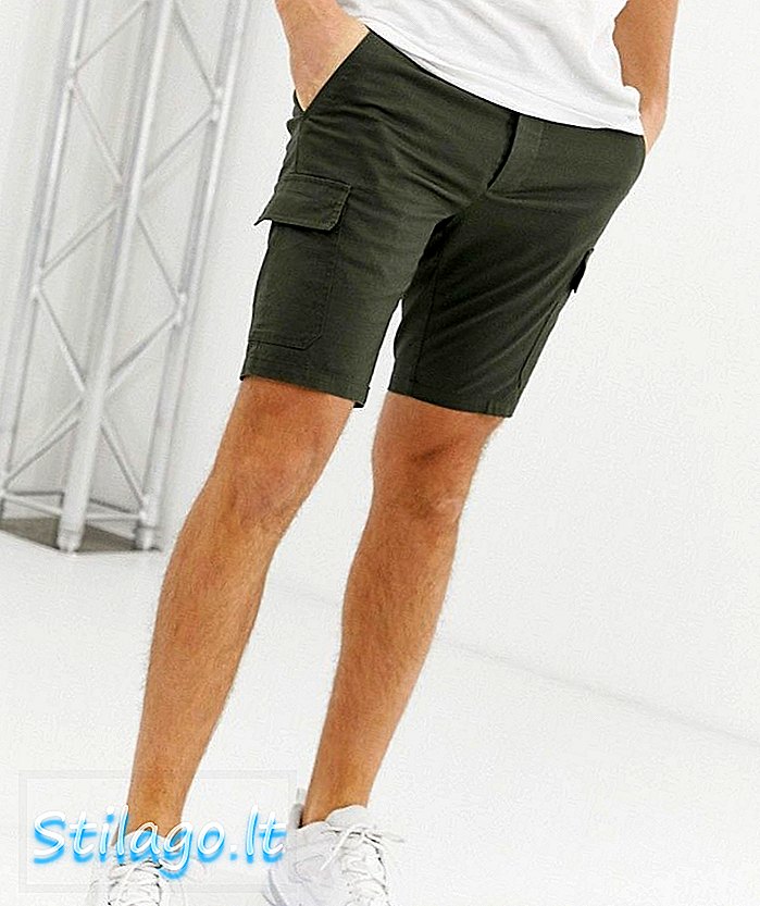 ASOS DESIGN - Short cargo skinny - Vert kaki