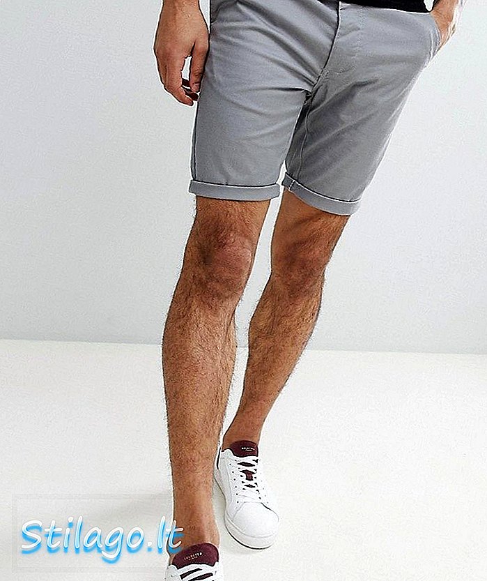 ASOS Skinny Chino Shorts i lysegrå