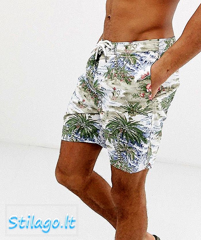 Abercrombie & Fitch 7 tommers hawaiian printkort shorts i multi