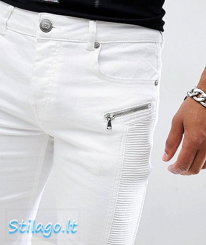 Short en jean skinny Sixth June-Blanc