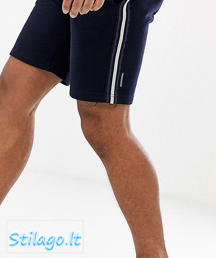 French Connection jersey tapede shorts-Navy
