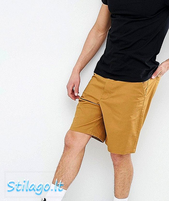 ASOS DESIGN klizačice Chino kratke hlače u senf-smeđoj boji