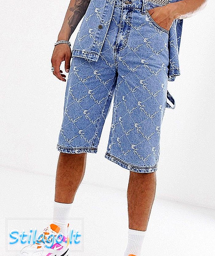 Pantalones cortos con estampado integral de Karl Kani Denim en azul