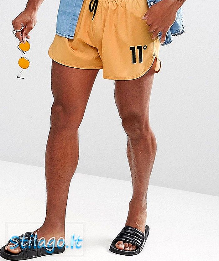 11 graus Logo Swim Shorts em amarelo