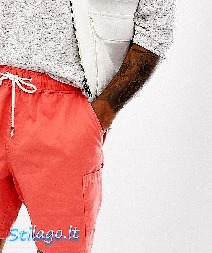 کارگو جیب کے ساتھ دھوئے ہوئے گلابی رنگ میں ASOS ڈیزائن پتلا شارٹس