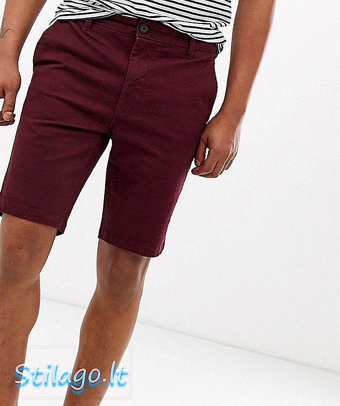 Burton Menswear chino shorts i vinröd-röd