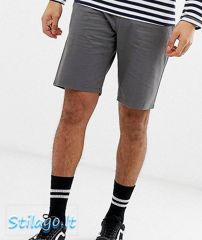 Only & Sons slim fit stretch chino shorts i grått