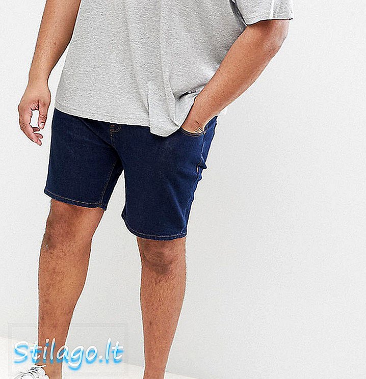 ASOS PLUS Denim Shorts em Skinny Indigo-Blue