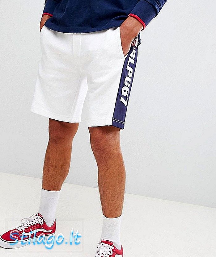 Polo Ralph Lauren CP-93 Capsule Side Logo Sweat Shorts i hvit / marineblå
