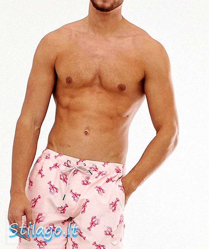 Burton Herrkläder badbyxor med hummertryck i rosa