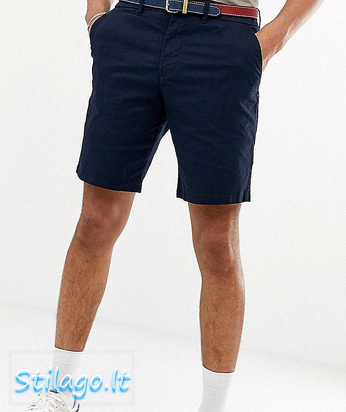 Pino & bjørn chino shorts i marineblå med bælte
