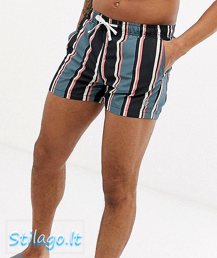 Bershka gestreifte Badeshorts-Multi