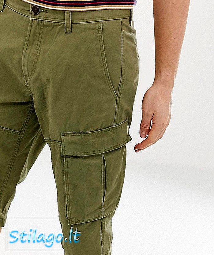 Shorts cargo lunghi Esprit in cotone organico verde kaki