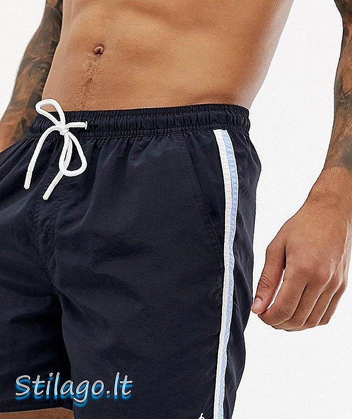 French Connection Retro Stripe Badeshorts-Blau