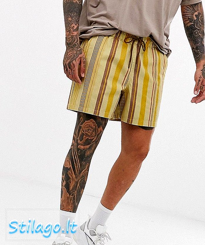 ASOS DESIGN shorts curtos e finos, com faixa laranja lavada
