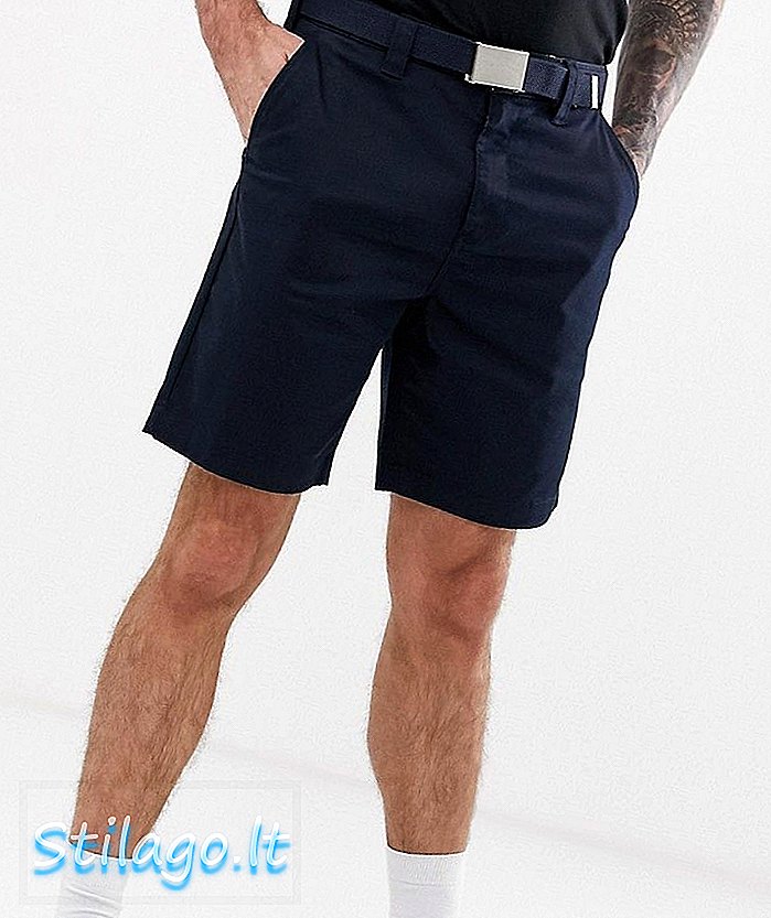 Pull & Bear celana pendek chino di angkatan laut