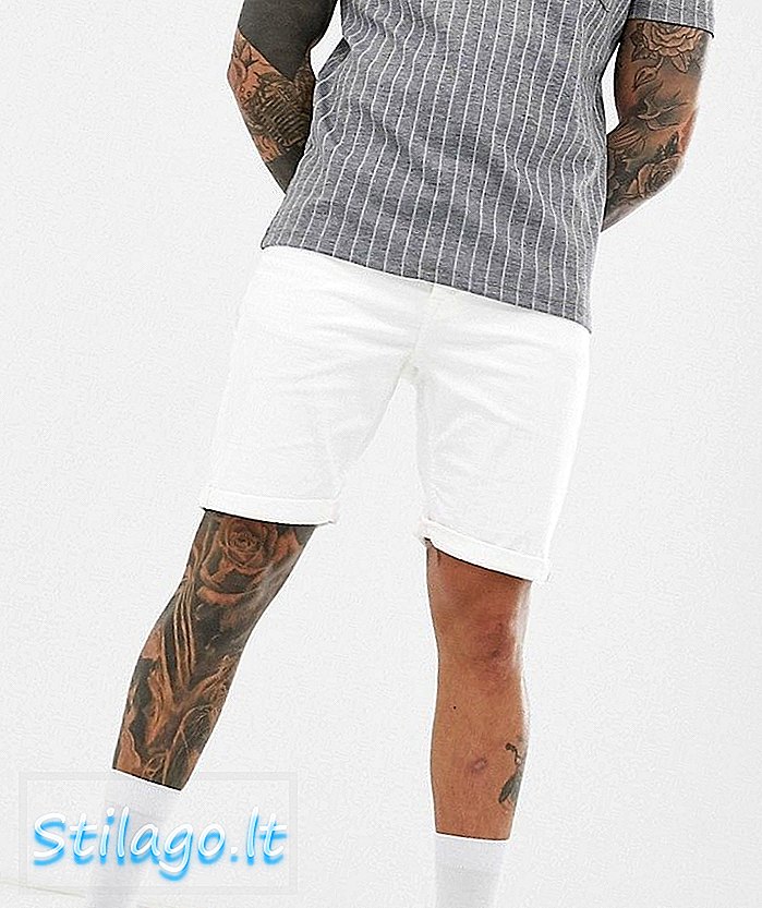 Only & Sons denim shorts i hvitt