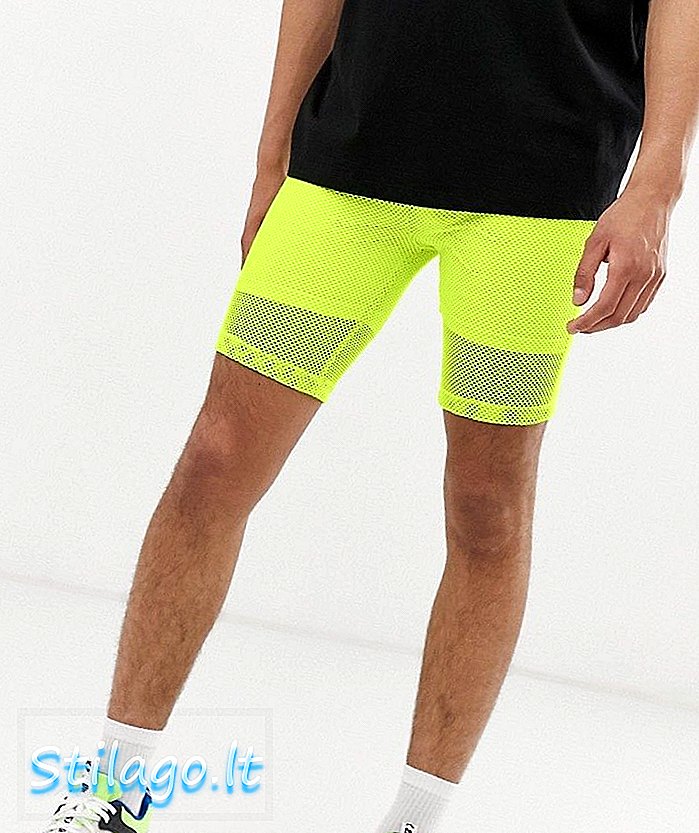 ASOS DESIGN jersey shorts med nät i ljusa lime-Green