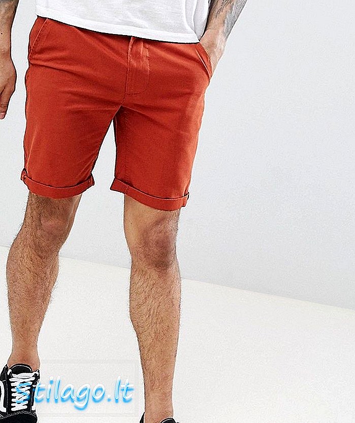 D-Struct Turn Up Chino Shorts-Red