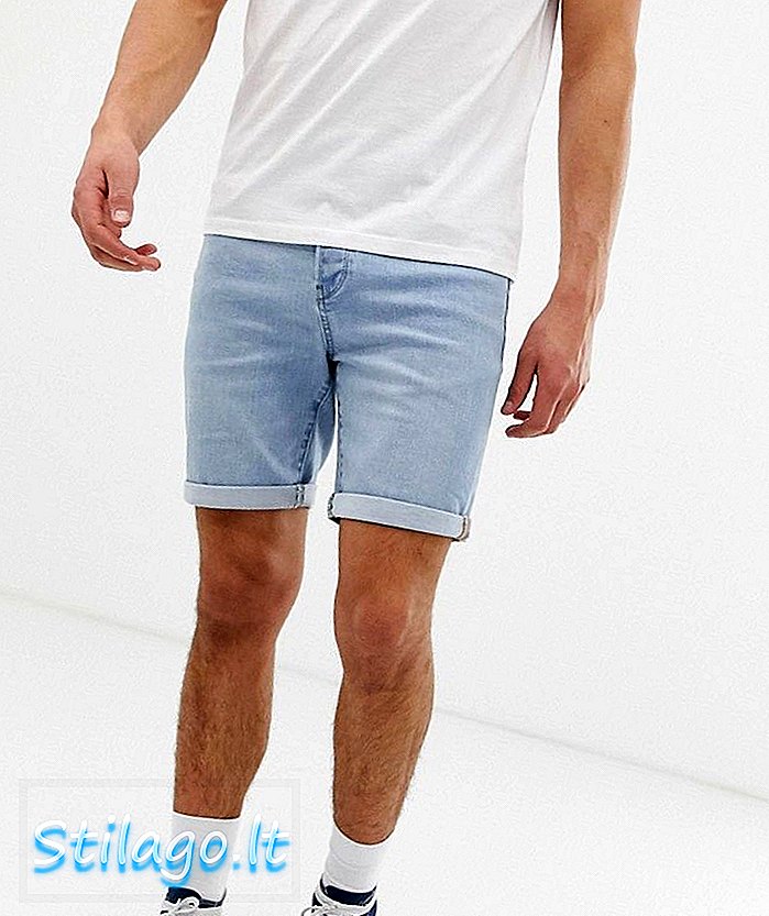 Solide Jeans-Shorts mit normaler Passform in Blau
