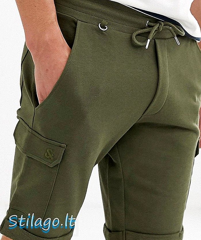 Last & shorts i jersey og intelligens jersey i khaki-grønn