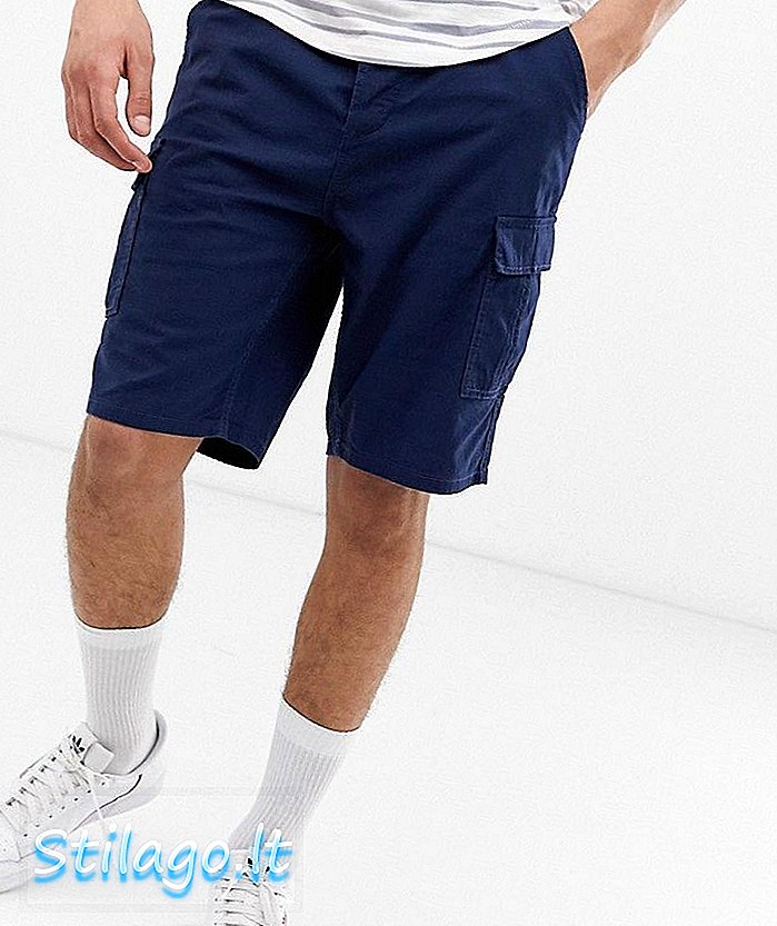 Pantaloncini cargo ripstop con coulisse Only & Sons blu scuro