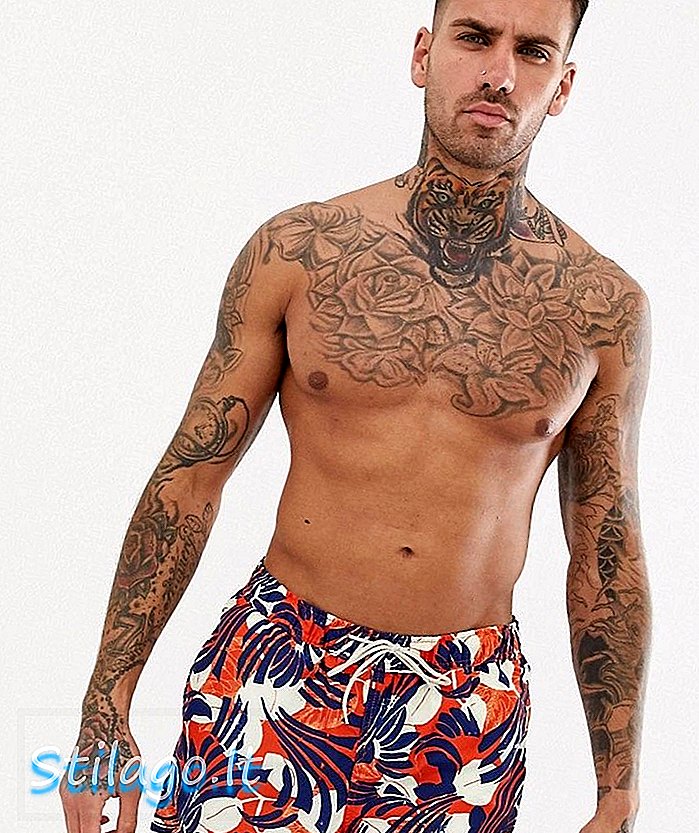 Επιλεγμένο Homme παντελόνι με τύπωμα κολύμπι-Πορτοκαλί