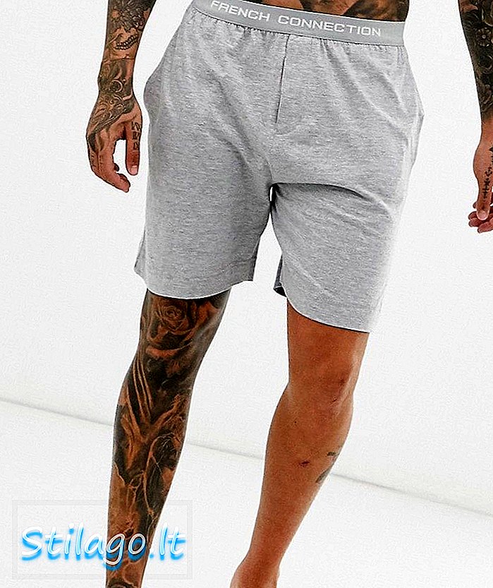 Shorts in jersey con logo French Connection grigio