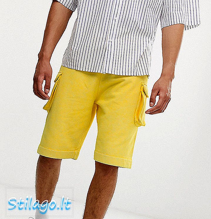 Kratke hlače COLLUSION v oprani rumeni barvi