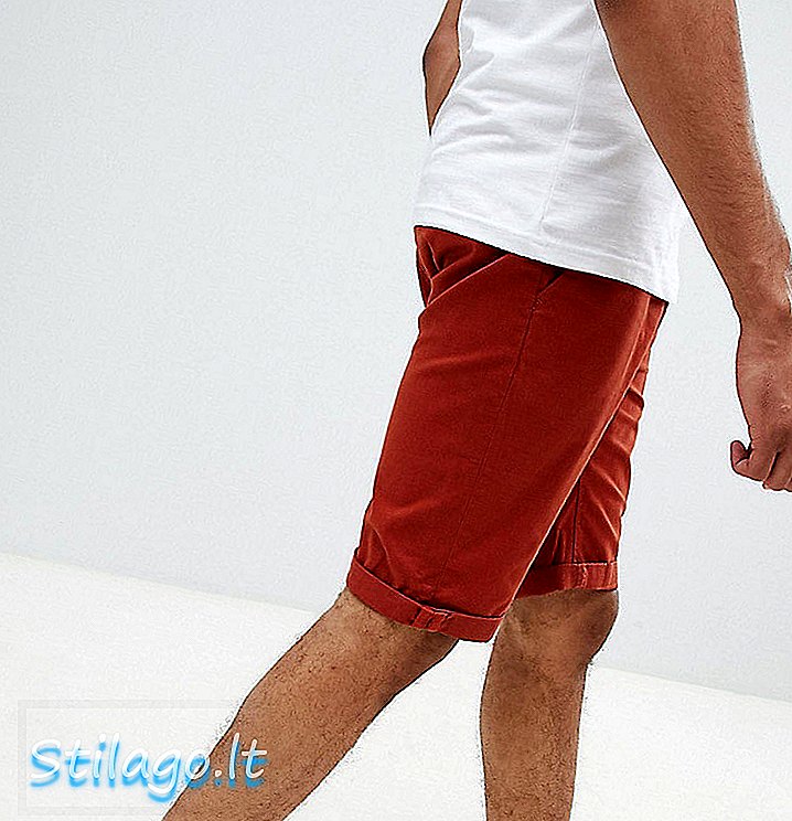 D-Struct TALL Turn Up Chino Shorts-Red