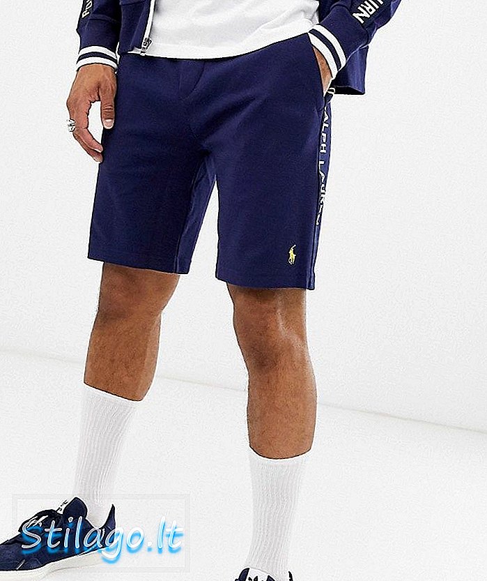Polo Ralph Lauren geklebt und Symbol Logo Trikot Track Shorts in Marine