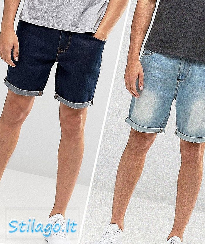 Pack de 2 pantalones cortos de mezclilla slim de ASOS, SAVE-Multi