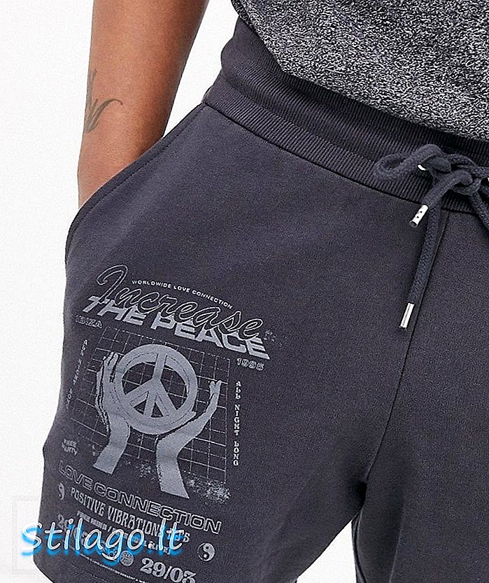 ASOS DESIGN jersey-shorts i kortere lengde med økende fredsavtrykk - Grå