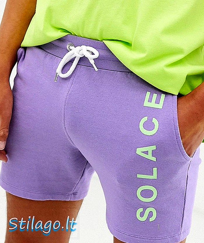 ASOS DESIGN - Skinny short in lila met print op de pijpen van Solace-paars