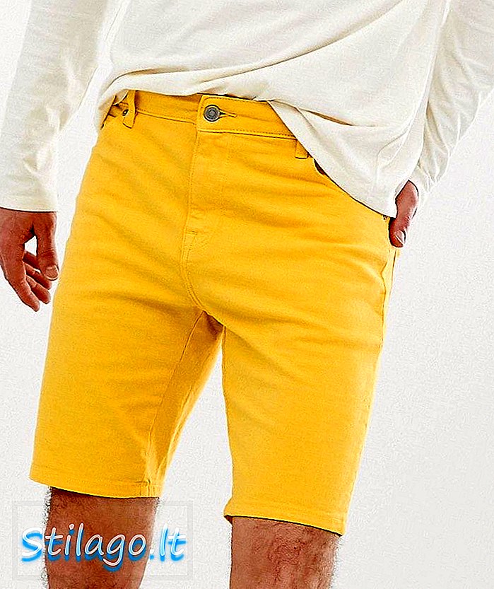 Jeansowe szorty skinny ASOS DESIGN w kolorze żółtym