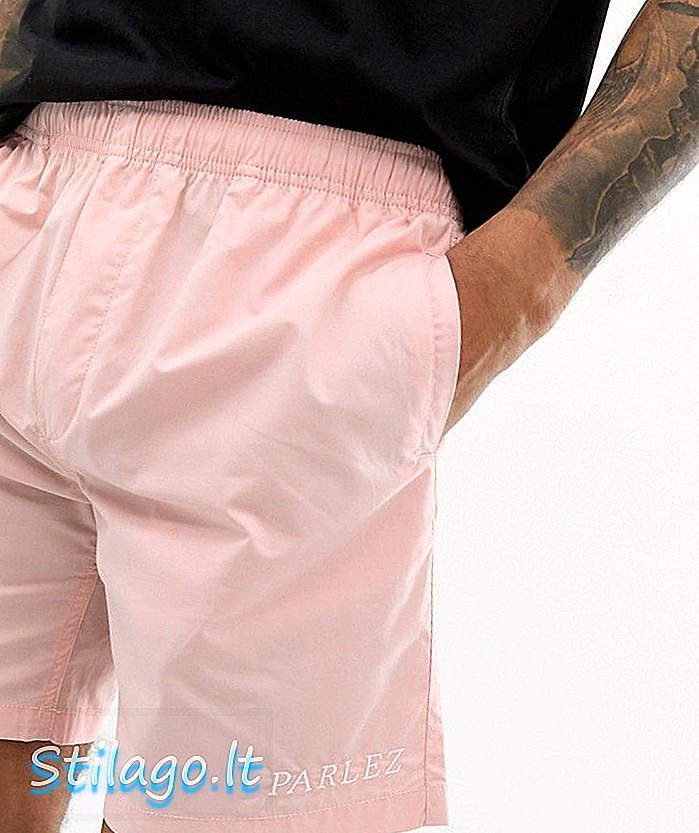Short de Parlez Kirk amb logo brodat en color coral-rosa
