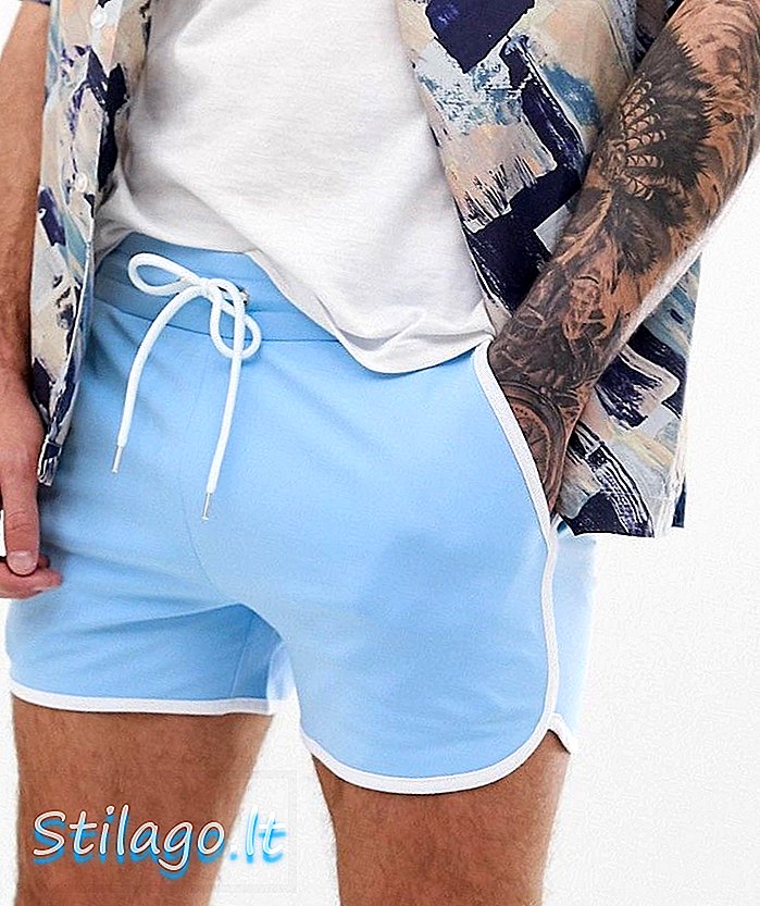 Pantalons curts de corredor ASOS DESIGN en politractor de color blau clar