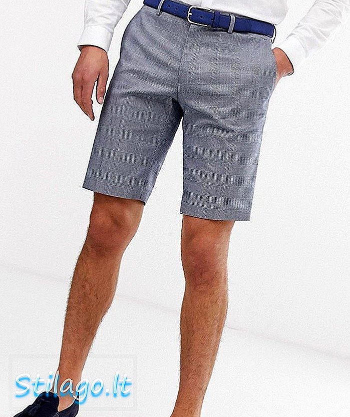 Pantalones cortos de traje a cuadros de Only & Sons-Gris