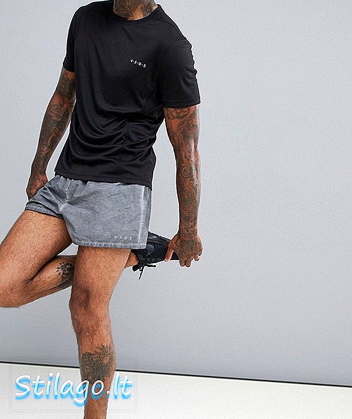 ASOS 4505 midlange shorts med pigmentvask-grå