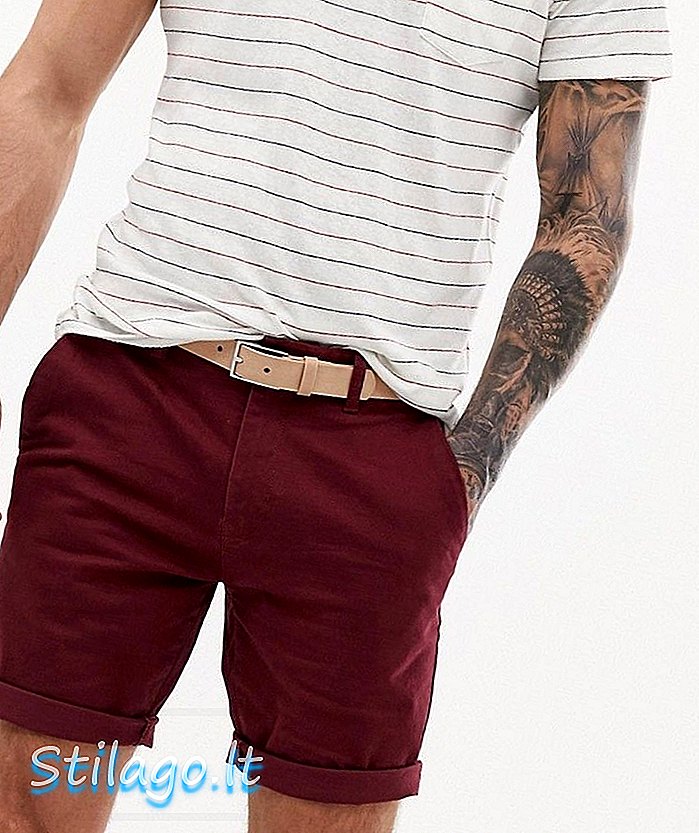 Burton Menswear chino shorts i bær-rød