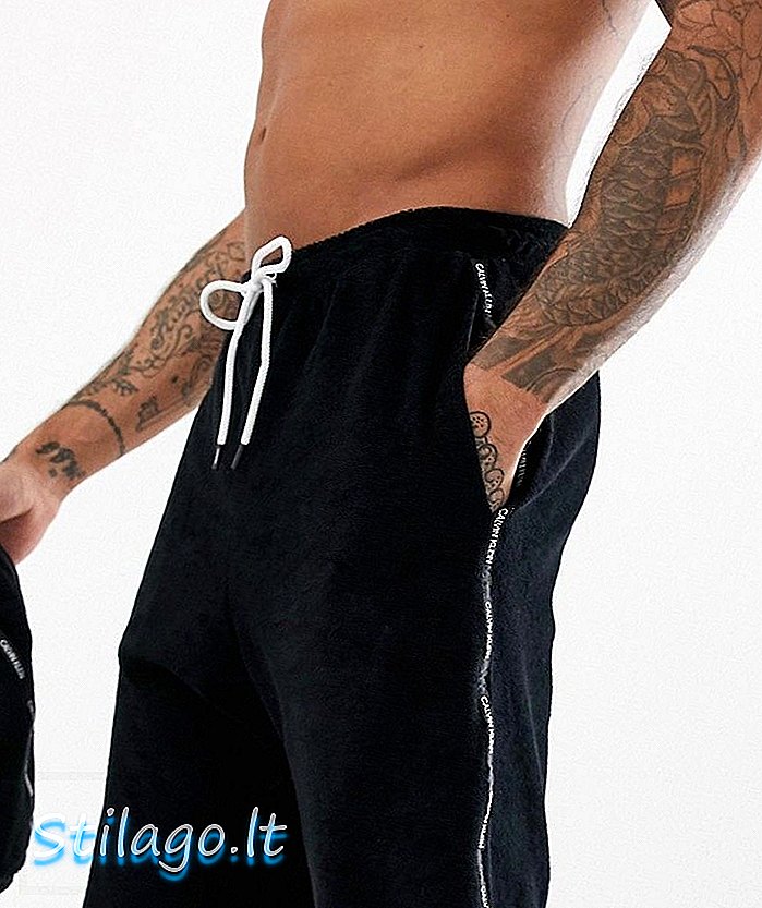Handtuchshorts mit Calvin Klein-Logo in Schwarz