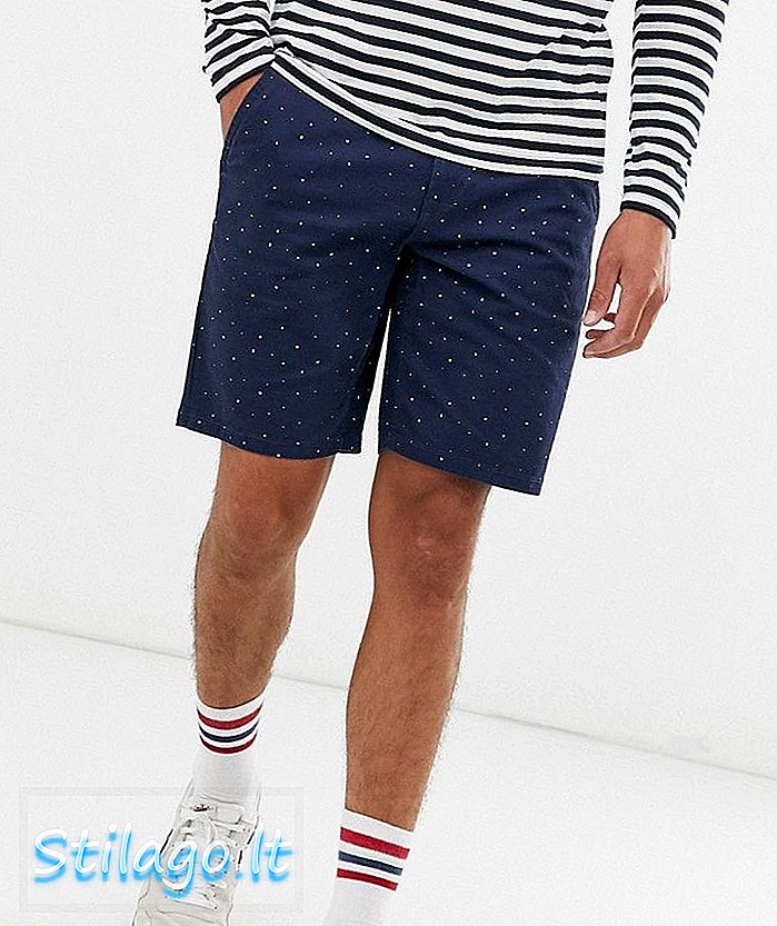 Only & Sons trykte chino shorts i marineblå