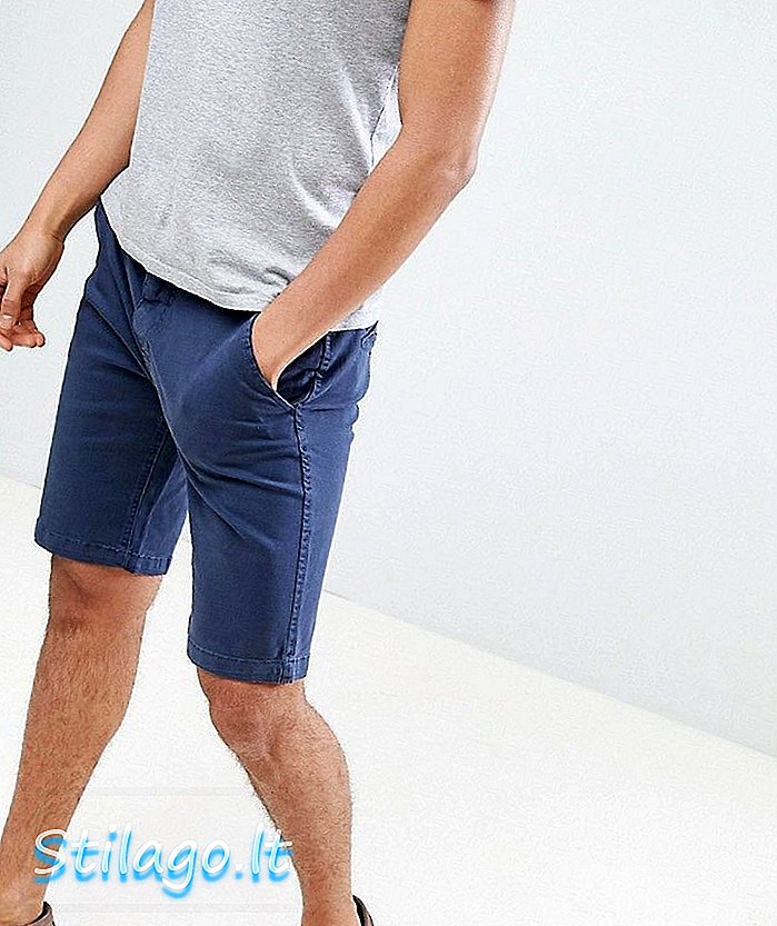 Celana Pendek Slim Fit Chino Potong Bersih-Biru Muda