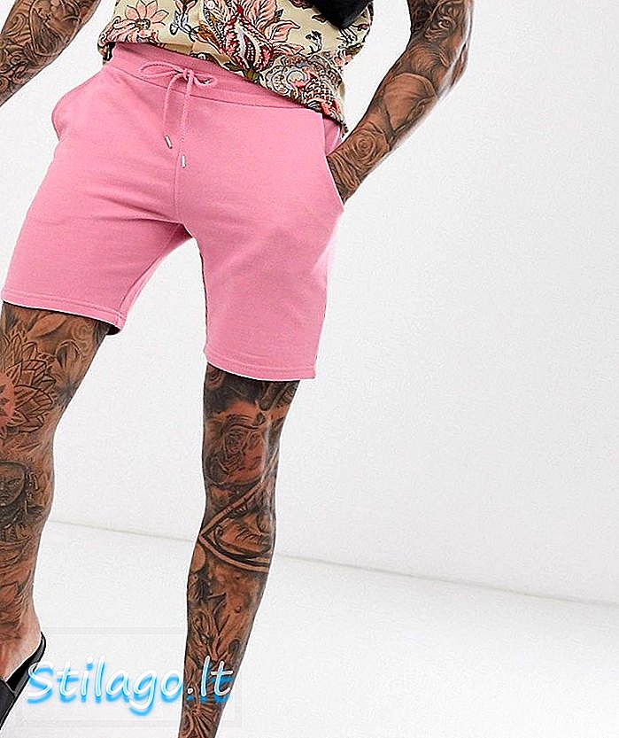 ASOS DESIGN jersey skinny shorts i lyserød