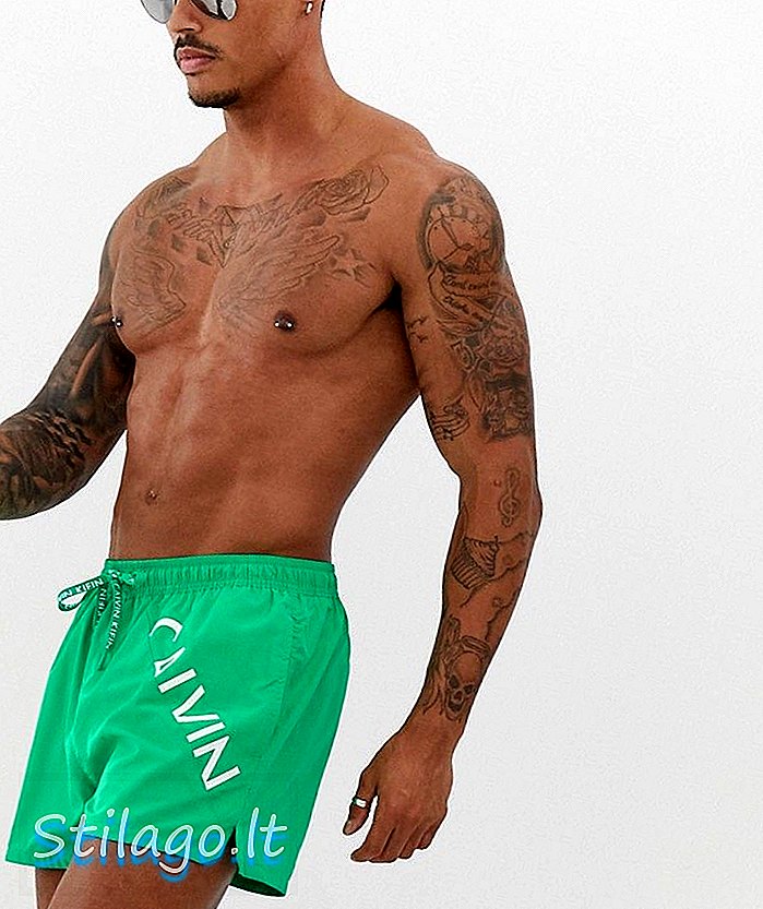 Calvin Klein shorts de baño con cordón corto-Verde