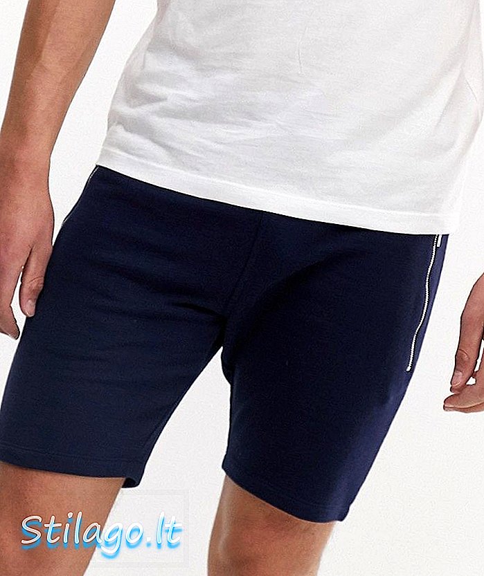 Pantaloni scurți din jerseu ASOS DESIGN cu buzunare cu fermoar bleumarin