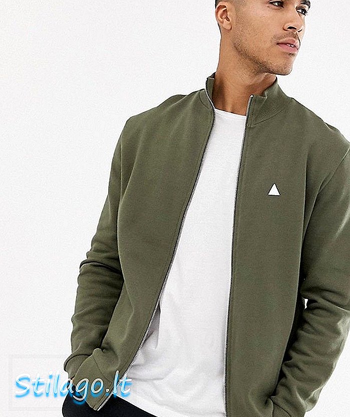 เสื้อแจ็คเก็ตติดตาม ASOS DESIGN สีกากีกับสามเหลี่ยมสีเขียว