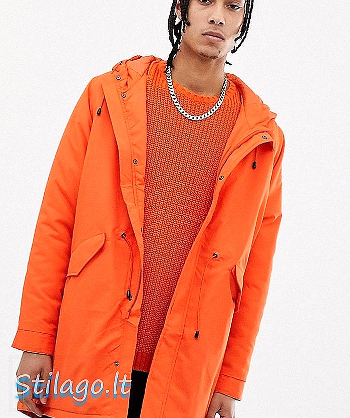 Jaket parka ASOS DESIGN berwarna oranye terang