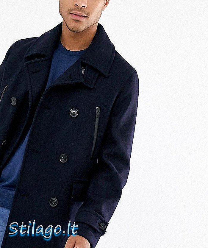 Lacoste double breasted coat-Navy