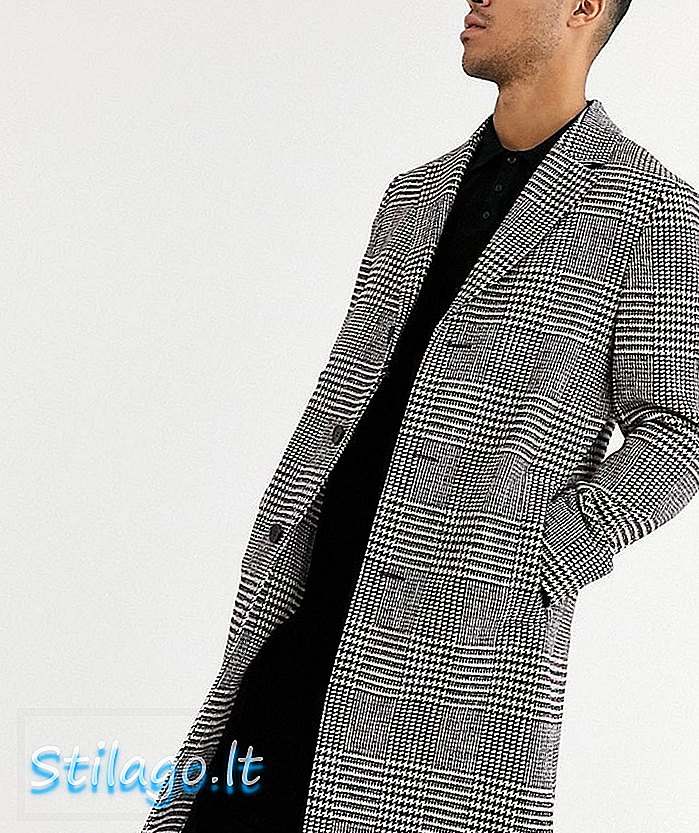 Calvin Klein glencheck abrigo largo-rojo